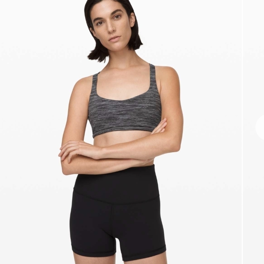 LULULEMON Free To Be Bra (Wild) Wee Are From Space Dark Carbon Ice Grey Size 4 - Picture 3 of 9